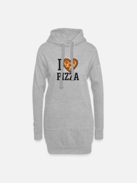 Pizza Lover Shirt – I Heart Pizza Design - Hoodie Dress - heather grey