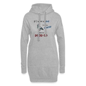 Vogelmodus an - Hoodie-Kleid - Grau meliert - Vorne