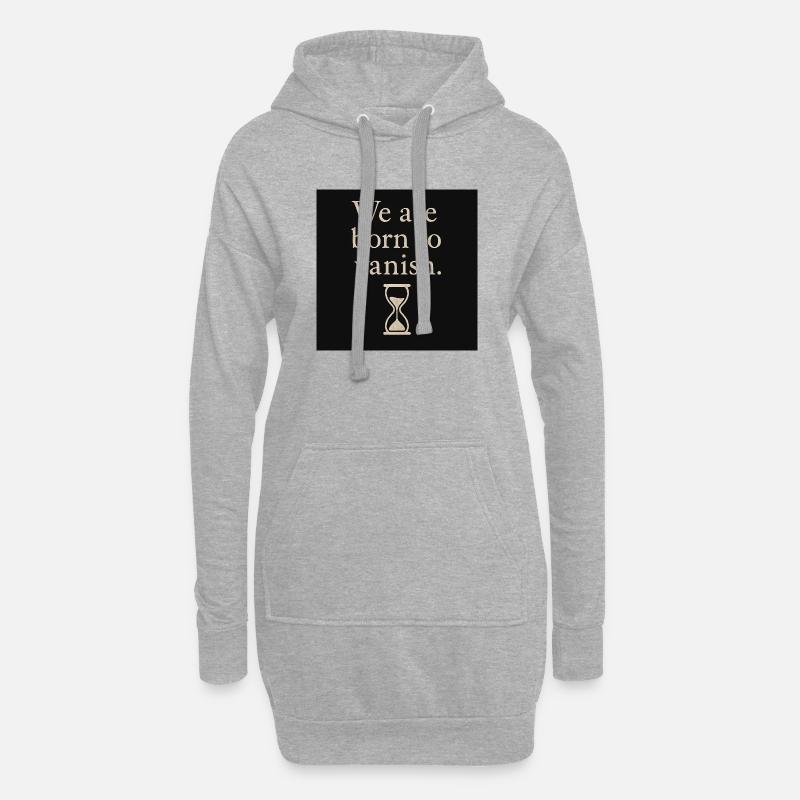 Vergänglichkeit Spruch mit Sanduhrdesign - Hoodie-Kleid - Grau meliert