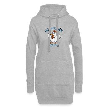 Poule humoristique - Sweat-shirt à capuche long Femme - gris chiné - Devant