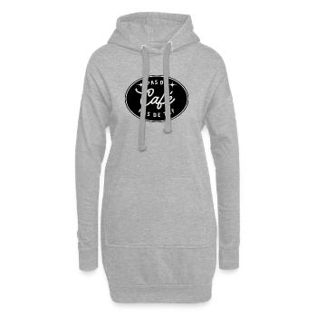 Pas de café pas de taf – T-shirt vintage minimalis - Sweat-shirt à capuche long Femme - gris chiné - Devant