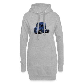 Blauer LKW Stil Illustration - Hoodie-Kleid - Grau meliert - Vorne