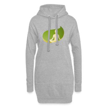 Yoga Silhouette in grüner Tropfenform – Zen Design - Hoodie-Kleid - Grau meliert - Vorne