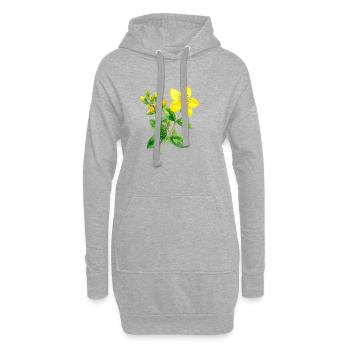 Johanniskraut – botanisches Aquarell - Hoodie-Kleid - Grau meliert - Vorne