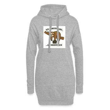 Faultier Arbeit Motiv - Hoodie-Kleid - Grau meliert - Vorne