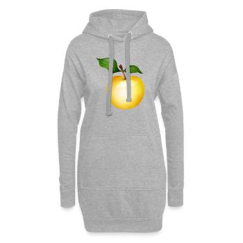 Pomme dorée avec illustration de feuilles vertes - Sweat-shirt à capuche long Femme - gris chiné - Devant
