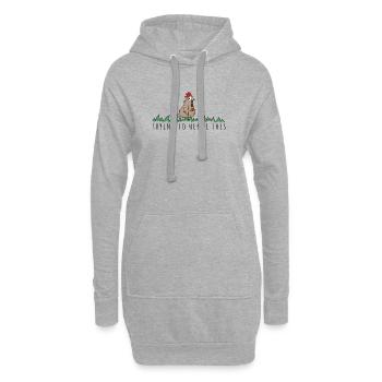 trying to hendl this Spruch Huhn Henne Hahn - Hoodie-Kleid - Grau meliert - Vorne