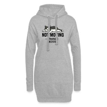 T-shirt Lazy cat – Not moving - Sweat-shirt à capuche long Femme - gris chiné - Devant