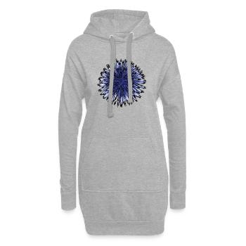 Fleur de chardon bleu - Sweat-shirt à capuche long Femme - gris chiné - Devant