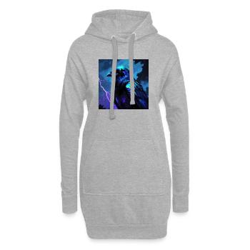 Elektrische Nacht Raben Kunst - Hoodie-Kleid - Grau meliert - Vorne