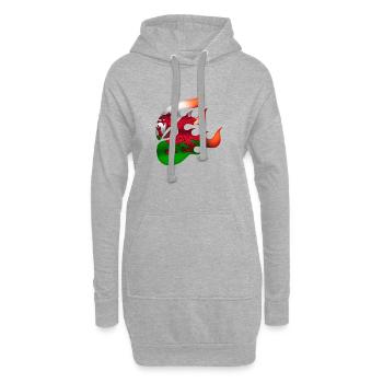 Drapeau du Pays de Galles - Gallois - Ninja - Sweat-shirt à capuche long Femme - gris chiné - Devant