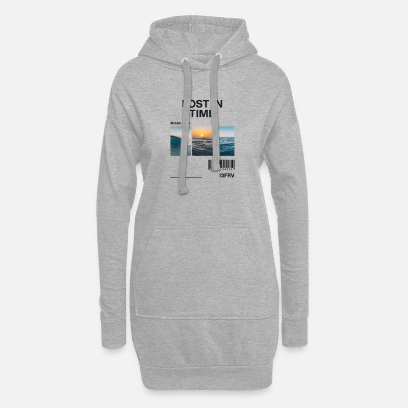 Verlorene Zeit: Miami Waves Triptychon - Hoodie-Kleid - Grau meliert