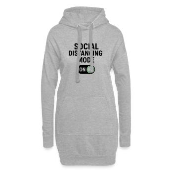 Mode de distanciation sociale activé - Sweat-shirt à capuche long Femme - gris chiné - Devant