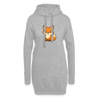 Ours renard mignon design pour enfants - Sweat-shirt à capuche long Femme - gris chiné - Devant