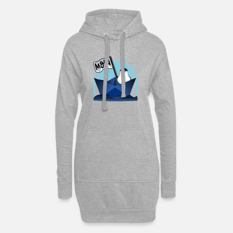 PAPIERBOOT MOIN PAPIERSCHIFF MÖWE - Hoodie-Kleid - Grau meliert