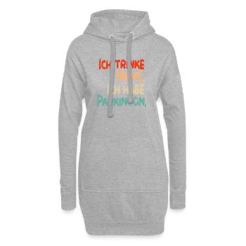 Ich trinke nicht, ich habe Parkinson. - Hoodie-Kleid - Grau meliert - Vorne