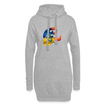 Flagge der Ukraine - Ukraine - Ninja - Hoodie-Kleid - Grau meliert - Vorne