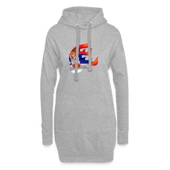 Drapeau de la Serbie - Serbe - Ninja - Sweat-shirt à capuche long Femme - gris chiné - Devant