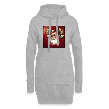 Christmas Elf with Vintage Glasses - Hoodie Dress - heather grey - Front