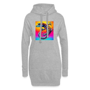 Gecko - Hoodie-Kleid - Grau meliert - Vorne