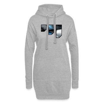 Motif abstrait techno futuriste - Sweat-shirt à capuche long Femme - gris chiné - Devant