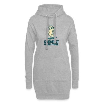 GOAT – der Größte aller Zeiten - Hoodie-Kleid - Grau meliert - Vorne