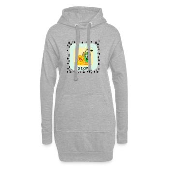 ESCARGOT LENT - Sweat-shirt à capuche long Femme - gris chiné - Devant