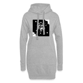 Weltraum-Astronaut im Mondhimmel - Hoodie-Kleid - Grau meliert - Vorne
