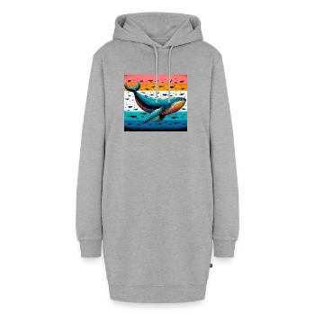 baleine - Sweat-shirt à capuche long Femme - gris chiné - Devant