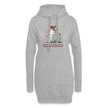 Das Training meines Hundes: Schätze ausgraben ! - Hoodie-Kleid - Grau meliert - Vorne