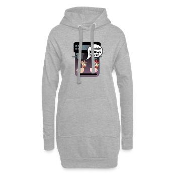 HÜHNCHEN TROUBLE KAFFEE BRÜHEN - Hoodie-Kleid - Grau meliert - Vorne