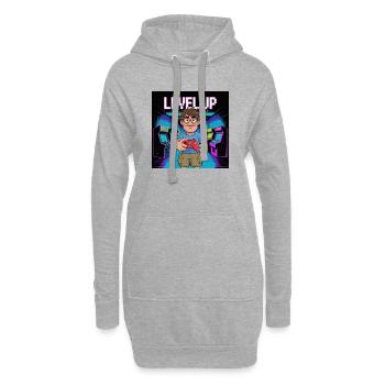 Retro Gamer niveau supérieur illustration - Sweat-shirt à capuche long Femme - gris chiné - Devant