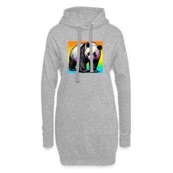 panda - Sweat-shirt à capuche long Femme - gris chiné - Devant