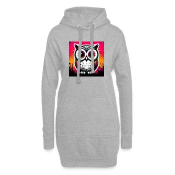 Eule - Hoodie-Kleid - Grau meliert - Vorne