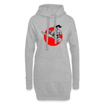 Tobi Geri - Sweat-shirt à capuche long Femme - gris chiné - Devant