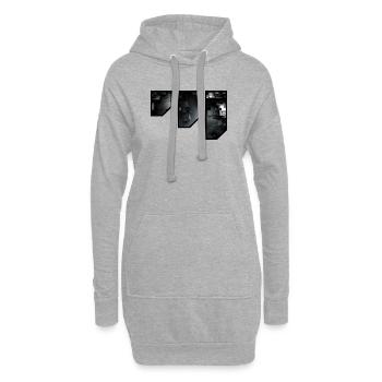 Futuristic Geometric Darkness - Hoodie Dress - heather grey - Front