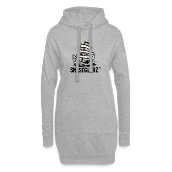 Navire avec crâne et drapeau - Sweat-shirt à capuche long Femme - gris chiné - Devant