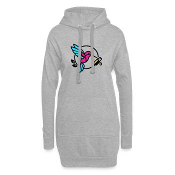 Neon Hummingbird - Hoodie-Kleid - Grau meliert - Vorne