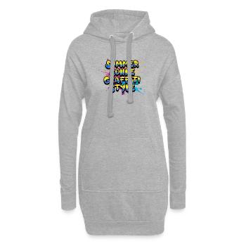 Soleil d’été Graffiti Style Lettrage - Sweat-shirt à capuche long Femme - gris chiné - Devant