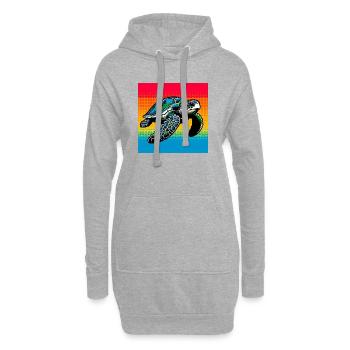 tortue - Sweat-shirt à capuche long Femme - gris chiné - Devant