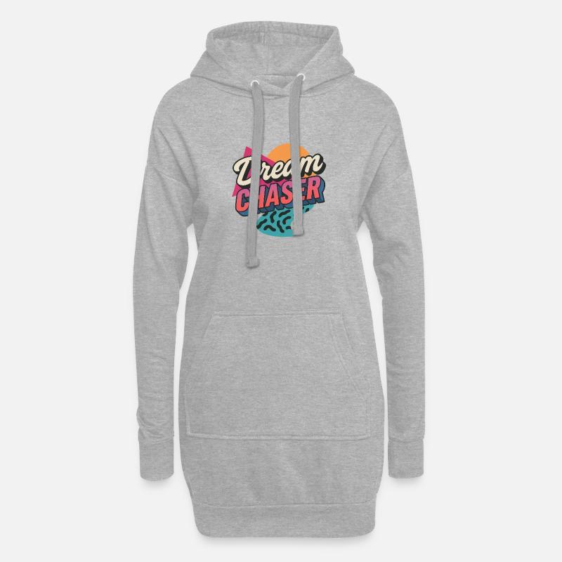Retro 80er Inspired Dream Chaser Design - Hoodie-Kleid - Grau meliert