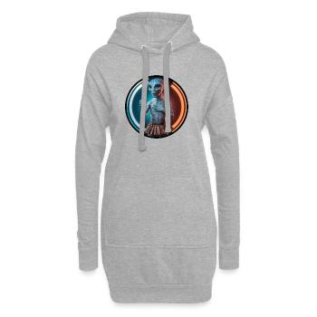 Woke alien - Hoodie-Kleid - Grau meliert - Vorne