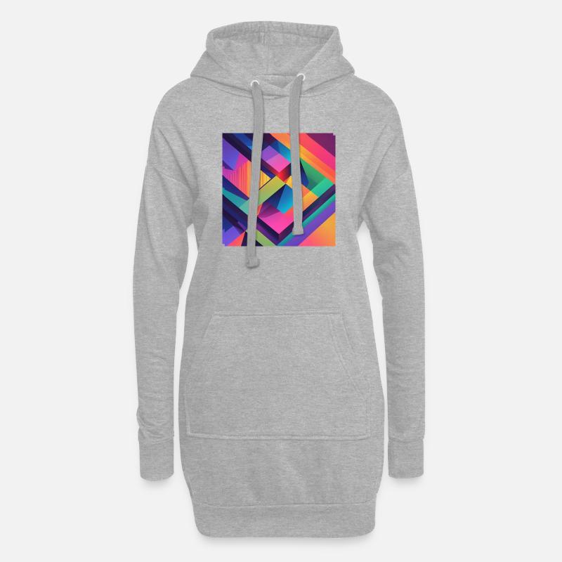 abstrakt - Hoodie-Kleid - Grau meliert