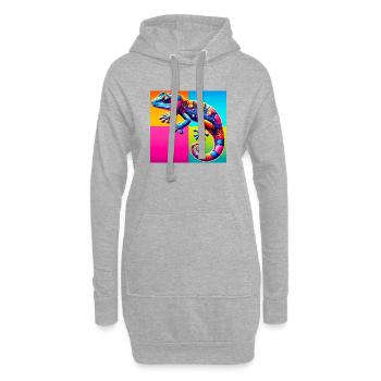 Gecko - Hoodie-Kleid - Grau meliert - Vorne