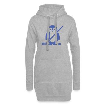 Minimalistischer Pinguin Eishockey Silhouette - Hoodie-Kleid - Grau meliert - Vorne