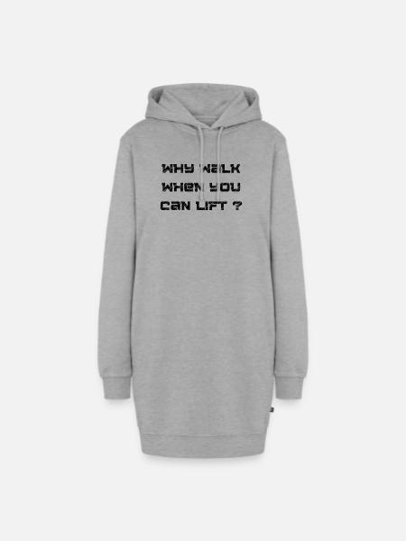 Pas d’excuses - Sweat-shirt à capuche long Femme - gris chiné