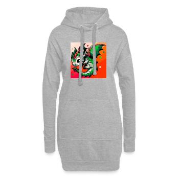 dragon - Hoodie Dress - heather grey - Front