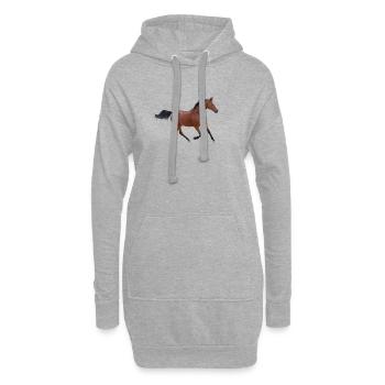 Cheval - Sweat-shirt à capuche long Femme - gris chiné - Devant