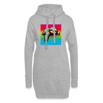Faultier - Hoodie-Kleid - Grau meliert - Vorne