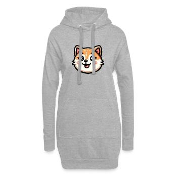 Charmantes Shiba Inu Katzendesign - Hoodie-Kleid - Grau meliert - Vorne
